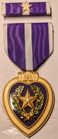 Texas Purple Heart with Ribbon